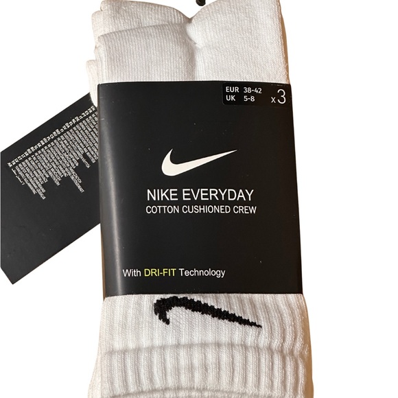 Nike Everyday White Crew Socks 10 pack x30 socks Medium - Large - Picture 2 of 5